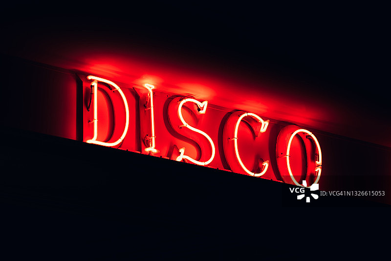 迪斯科舞厅的红色照明招牌图片素材