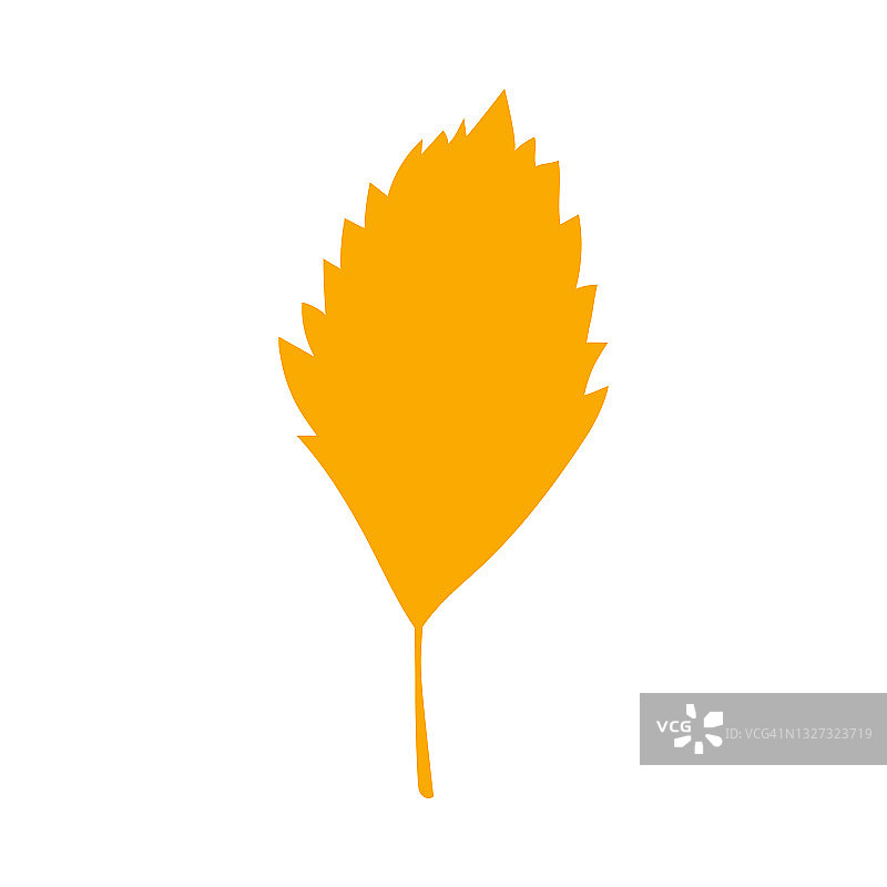 秋天橙叶。简单的秋叶，草本元素，装饰图标。秋植物载体平植物元素。图片素材