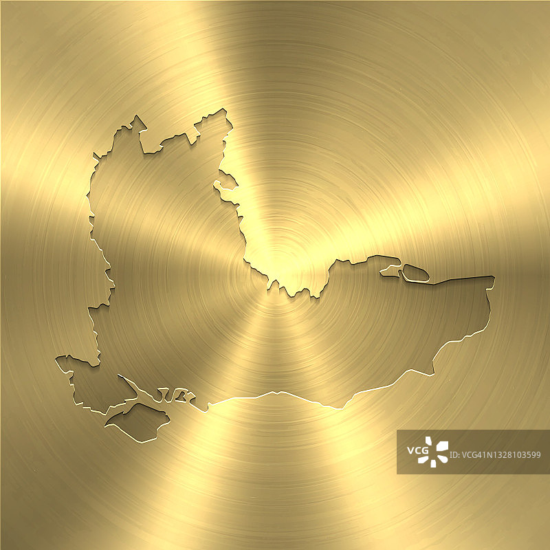 东南地图上的黄金背景-圆形拉丝金属纹理图片素材