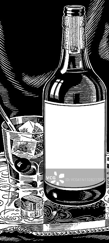 鸡尾酒酒瓶图片素材