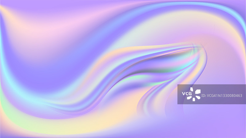 彩虹波浪漩涡背景。全息彩色波浪，蜡笔彩色流动。抽象魔术矢量图图片素材