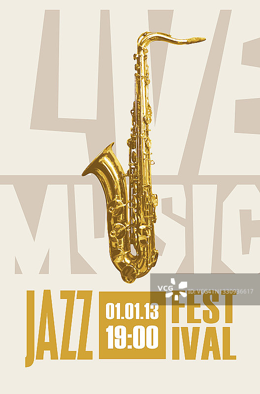 爵士音乐节萨克斯风现场音乐海报图片素材