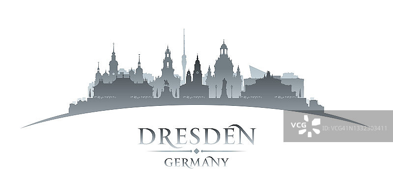 德国德累斯顿城市轮廓线图片素材