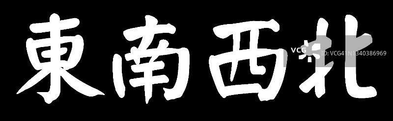 中文字母东、西、南、北图片素材