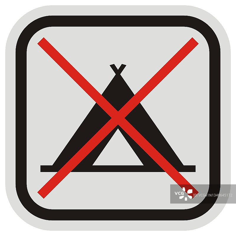 禁止露营，标志，eps。图片素材