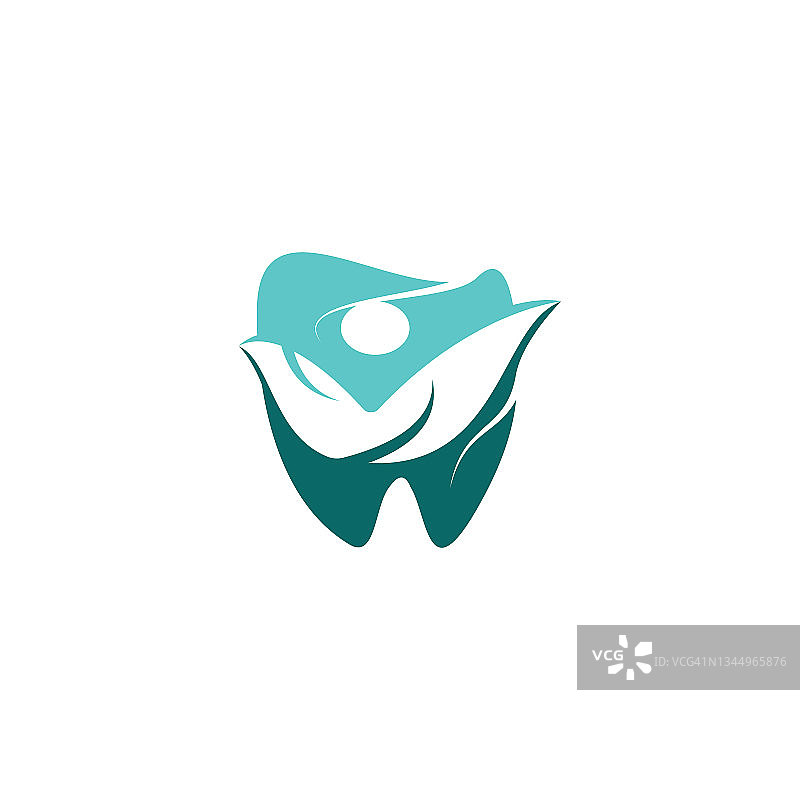 家庭牙科诊所标志设计。牙医和口腔卫生概念。图片素材