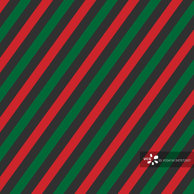 绿色正方形向量圣诞包装纸背景与红色和绿色条纹的节日主题。图片素材