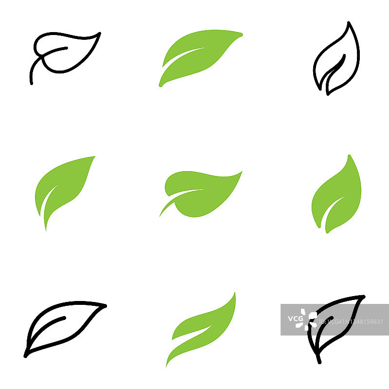 绿叶生态矢量图标标志图片素材