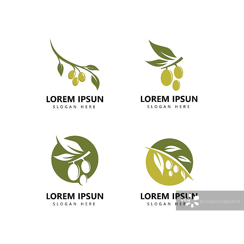 橄榄标志图标和橄榄油标志模板矢量图片素材