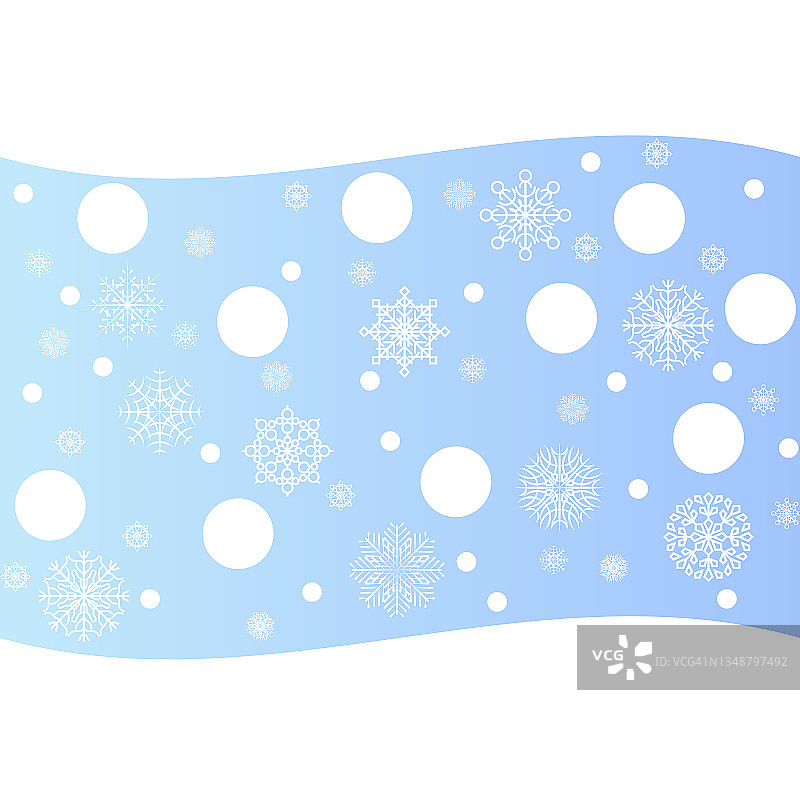 冬天的雪的背景。抽象模板闪亮的彩色插图与雪花。新年和圣诞节的模式。图片素材