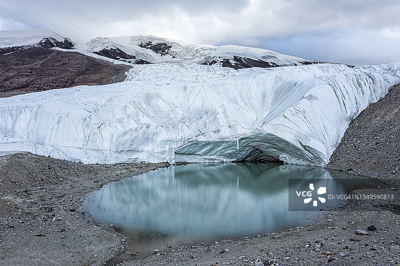 穆斯塔格冰川鸟瞰图图片素材