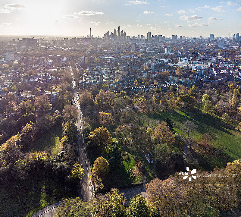 维多利亚公园，伦敦的秋天图片素材