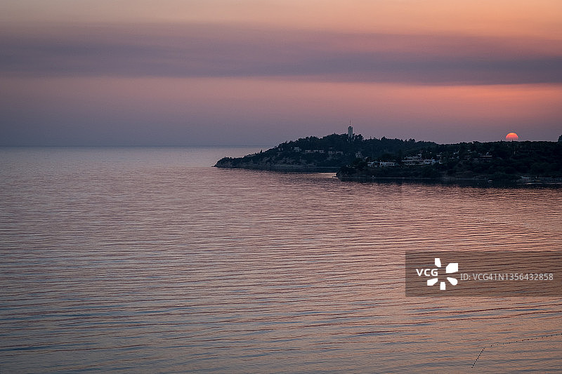 土耳其Kusadasi鸽子岛美丽的日落图片素材