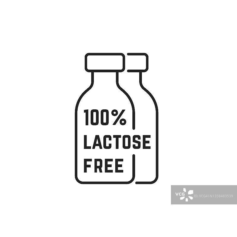 一瓶100%不含乳糖的牛奶图片素材