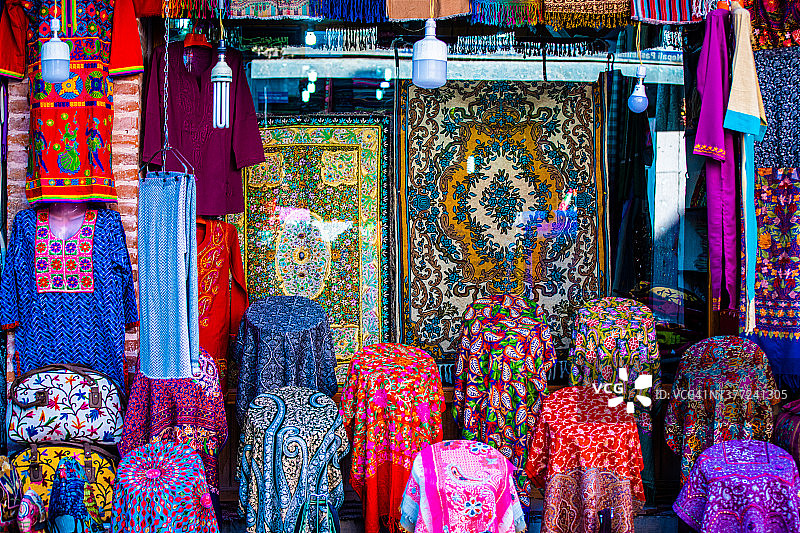 五彩缤纷的市场，加德满都，尼泊尔图片素材