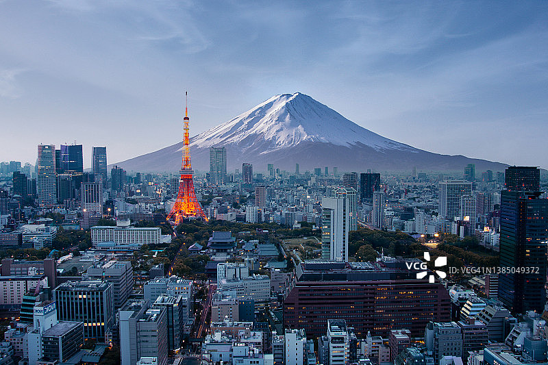 富士山和东京的地平线图片素材
