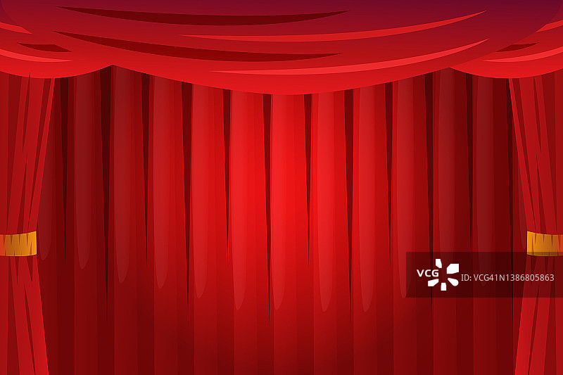 红色的窗帘显示图片素材