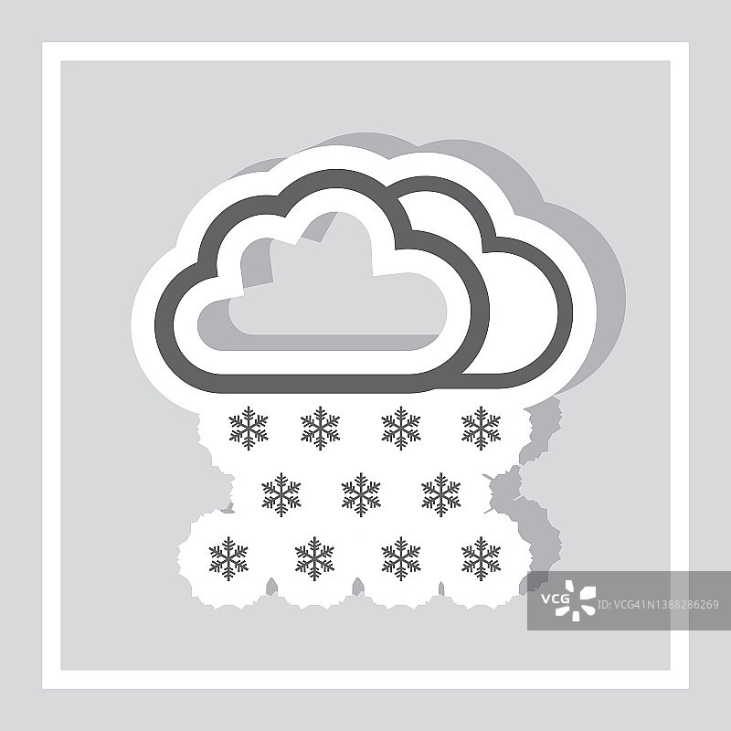 雪云图标矢量。冬天的图标。天气预报图片素材