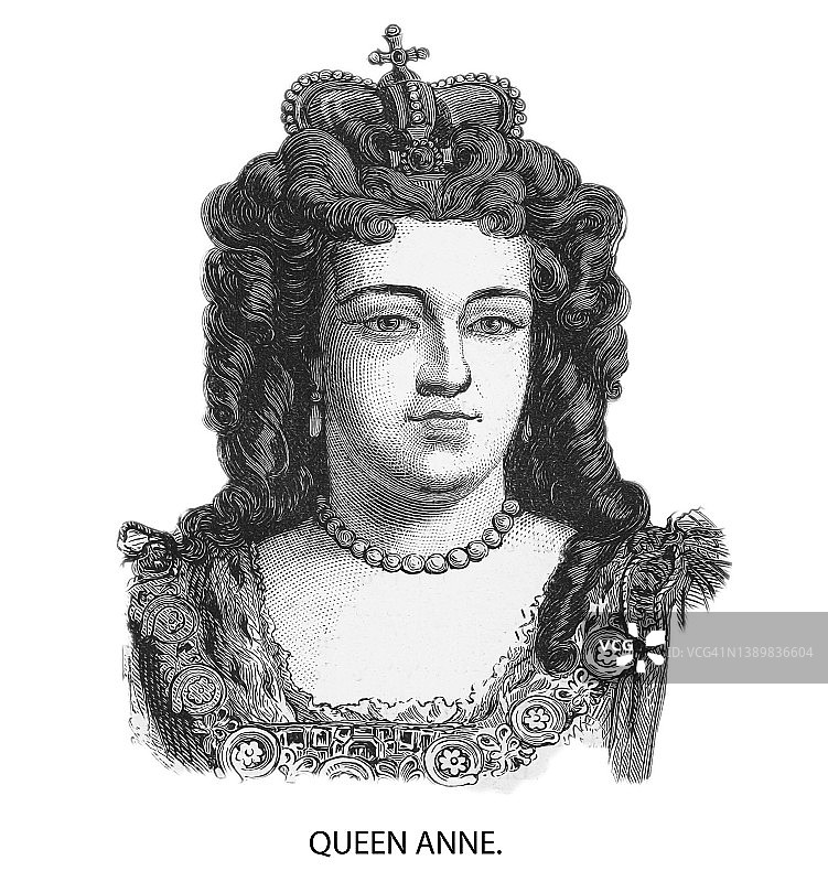 英格兰、苏格兰和爱尔兰的安妮女王画像图片素材