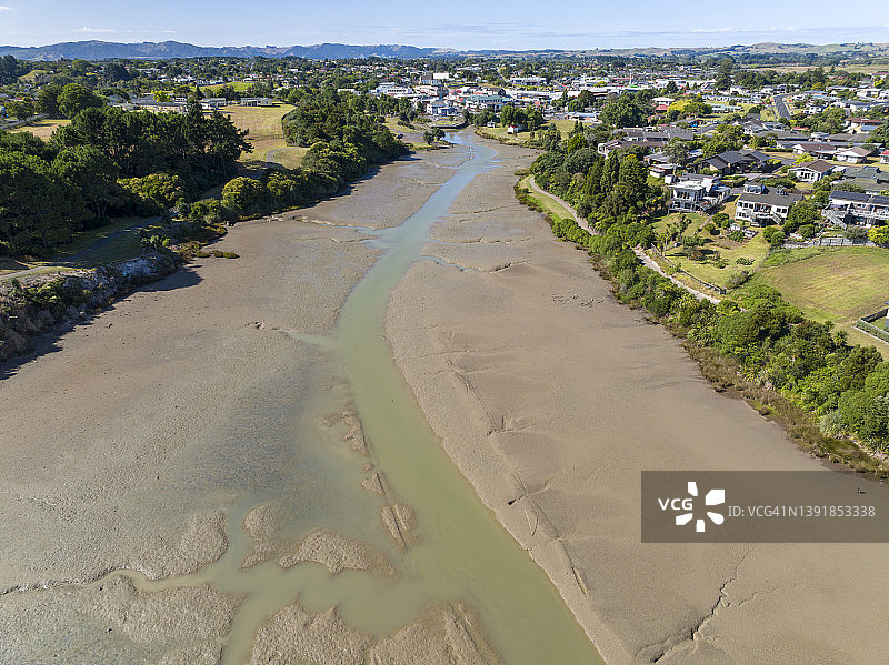 新西兰奥克兰郊区的鸟瞰图图片素材