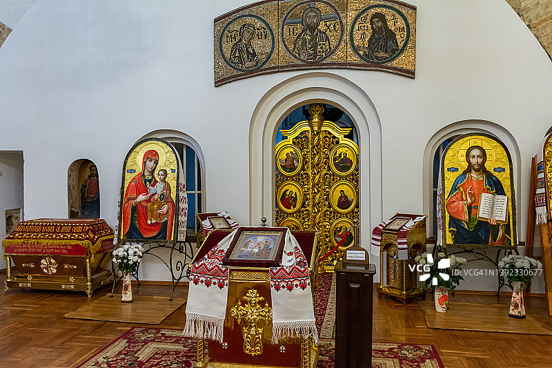 乌克兰基辅东正教教堂的祭坛图片素材