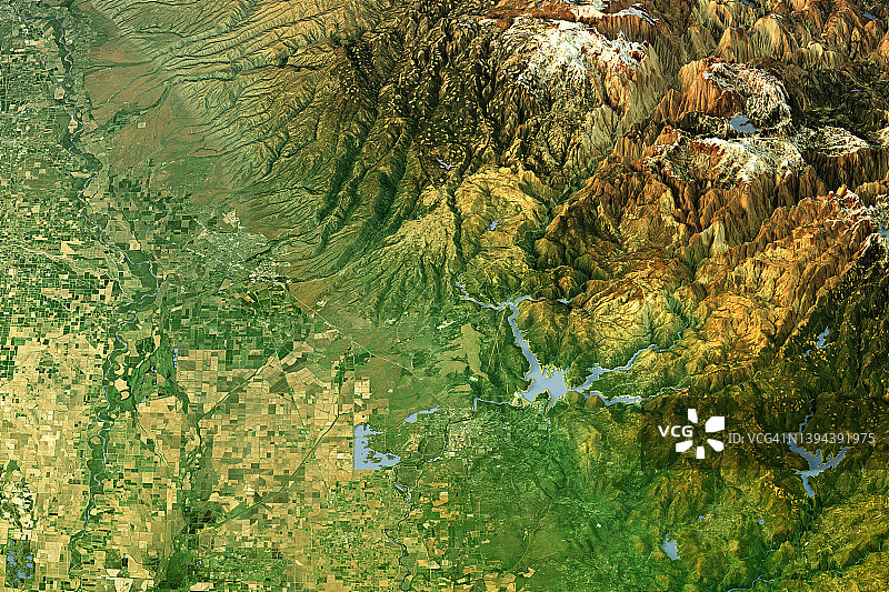 布特县卫星图像地形三维视图图片素材
