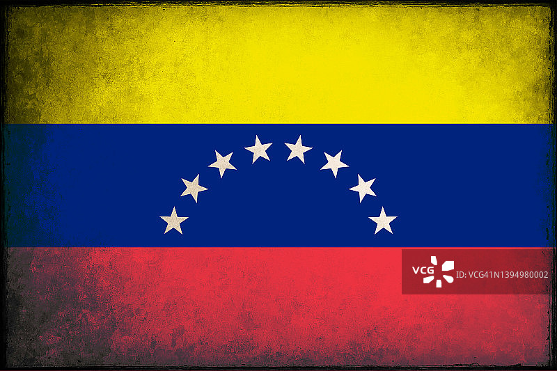 带有垃圾摇滚质感的委内瑞拉国旗，委内瑞拉国旗图片素材