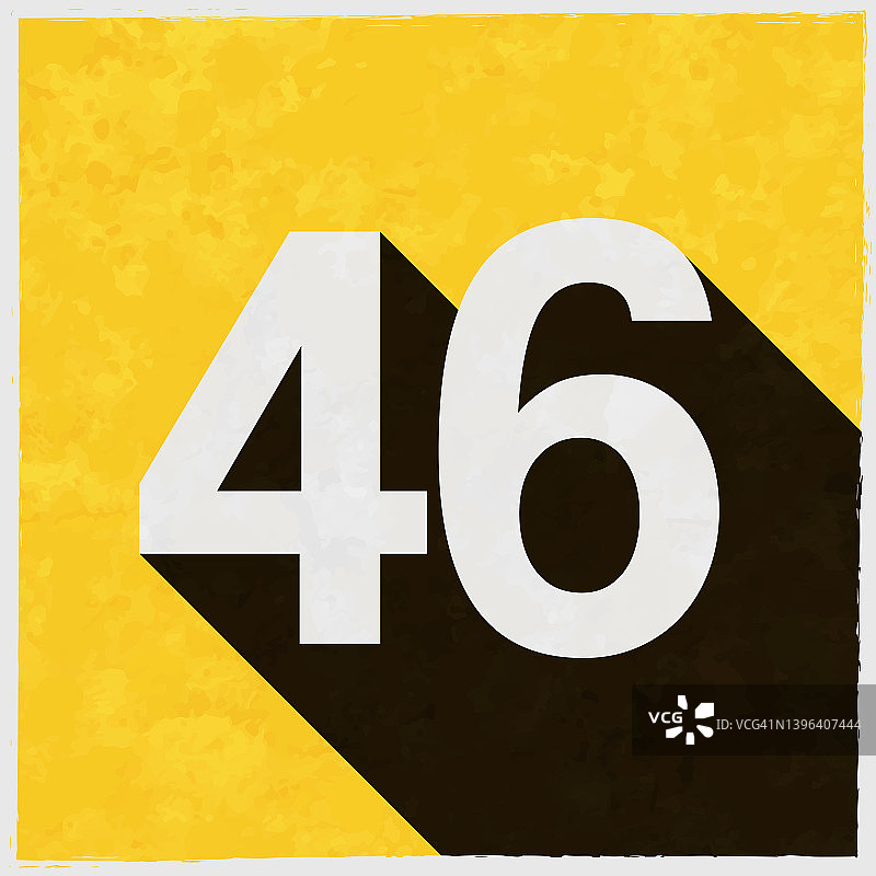 46 - 46号。图标与长阴影的纹理黄色背景图片素材