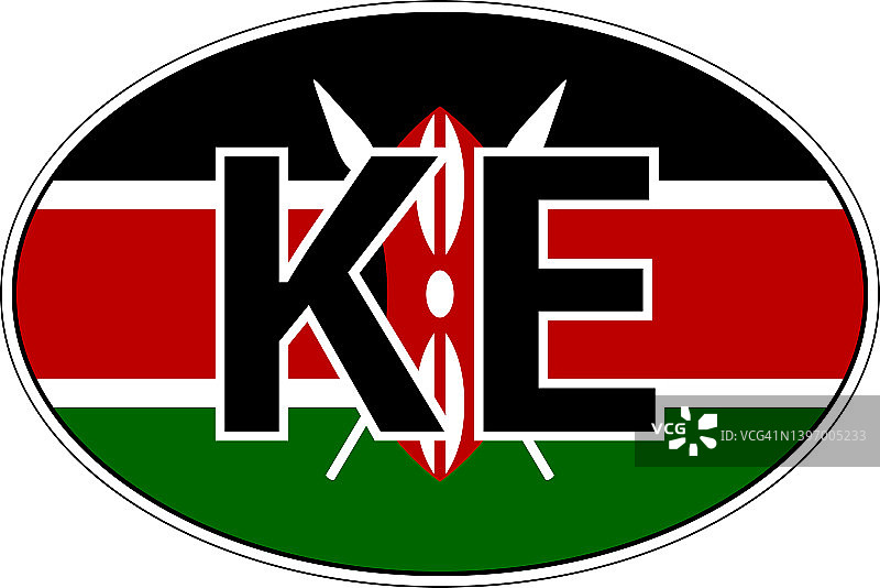肯尼亚共和国商标贴纸车旗帜，国际车牌图片素材