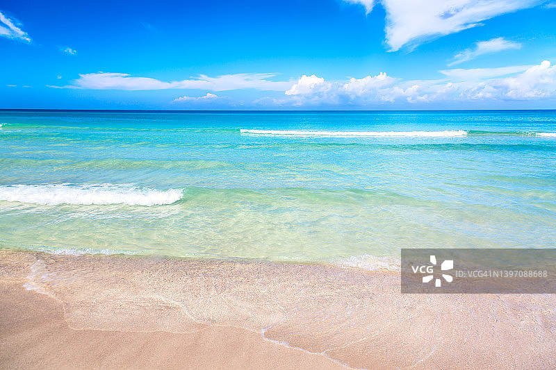古巴巴拉德罗美丽的大西洋热带海滩。假期的背景。图片素材