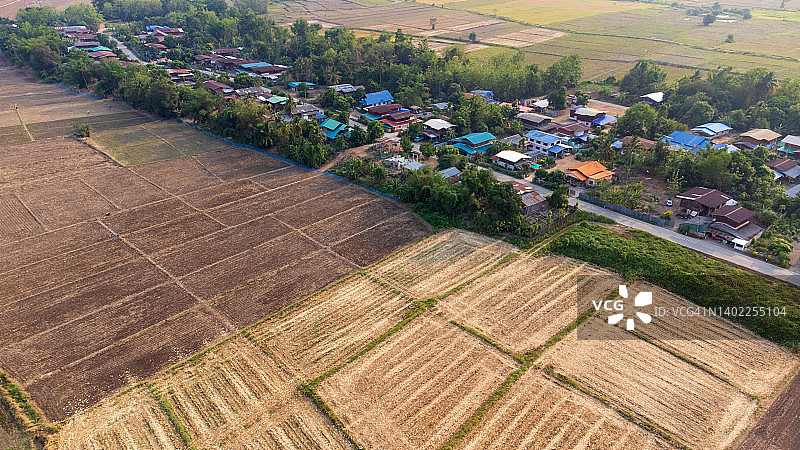 泰国北部乡村的鸟瞰图图片素材