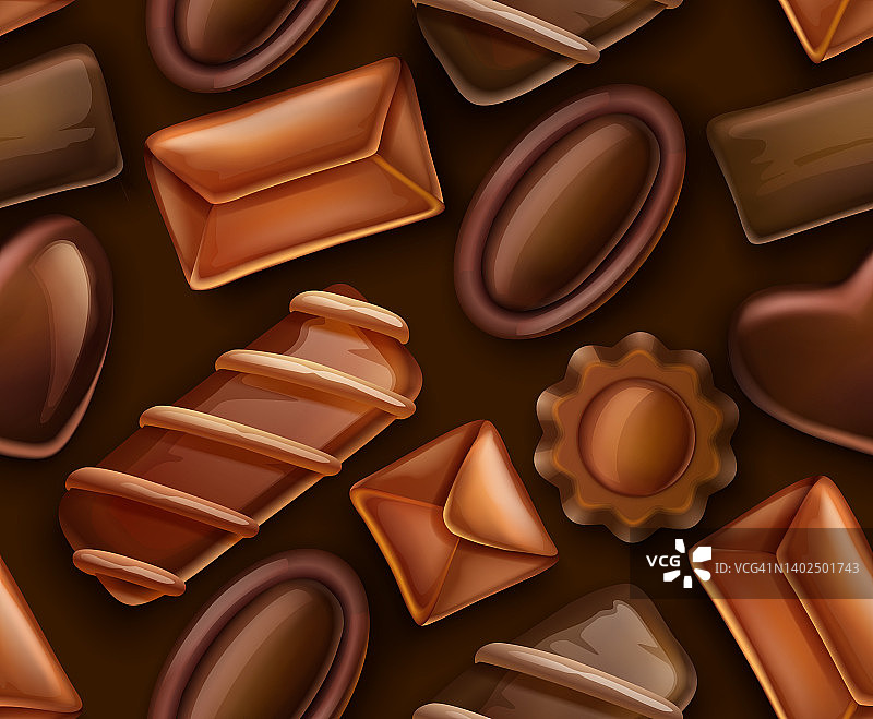 巧克力糖果无缝图案图片素材
