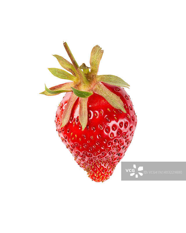 特写的草莓浆果孤立在白色背景。图片素材