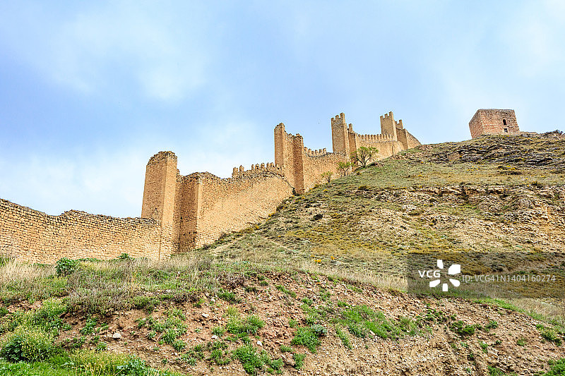 西班牙Albarracín的中世纪城墙图片素材