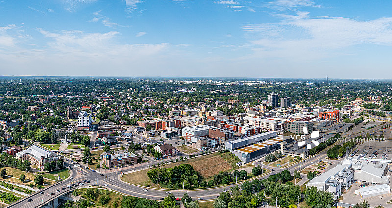 空中城市景观，布兰特福德，加拿大图片素材