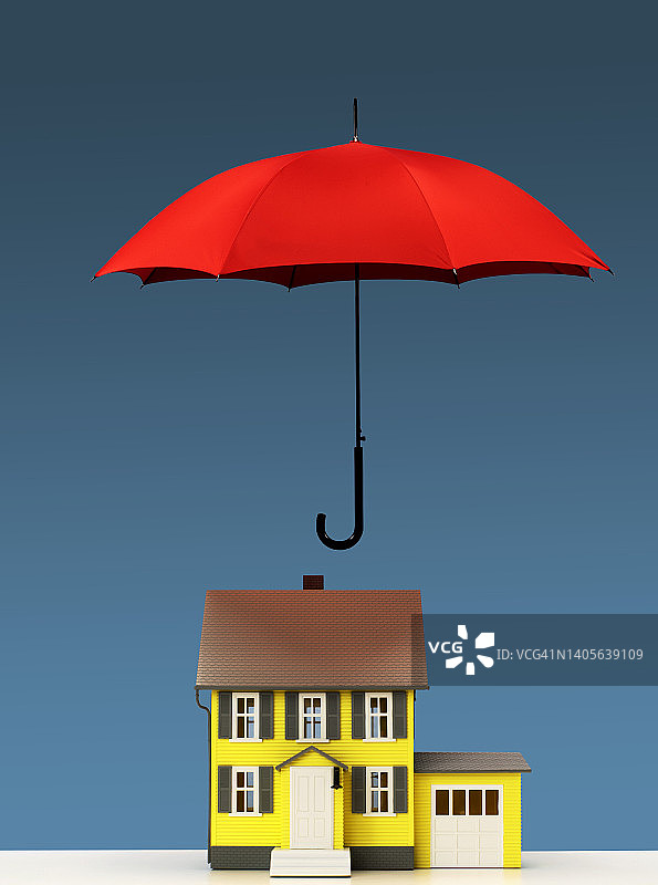 雨伞保护房子图片素材