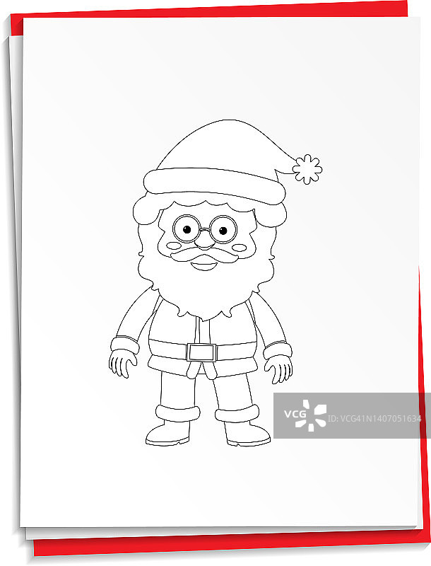 在纸上手绘圣诞老人图片素材