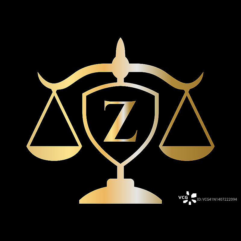 首字母Z律师事务所标志。法律标志和律师字母Z概念图片素材