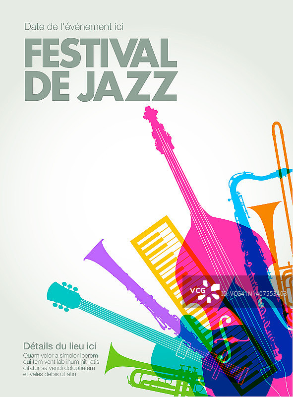 爵士音乐节海报-法语图片素材
