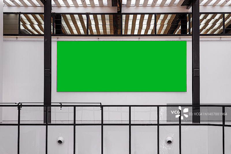 展示展览广告的大型广告牌，绿色空框图片素材