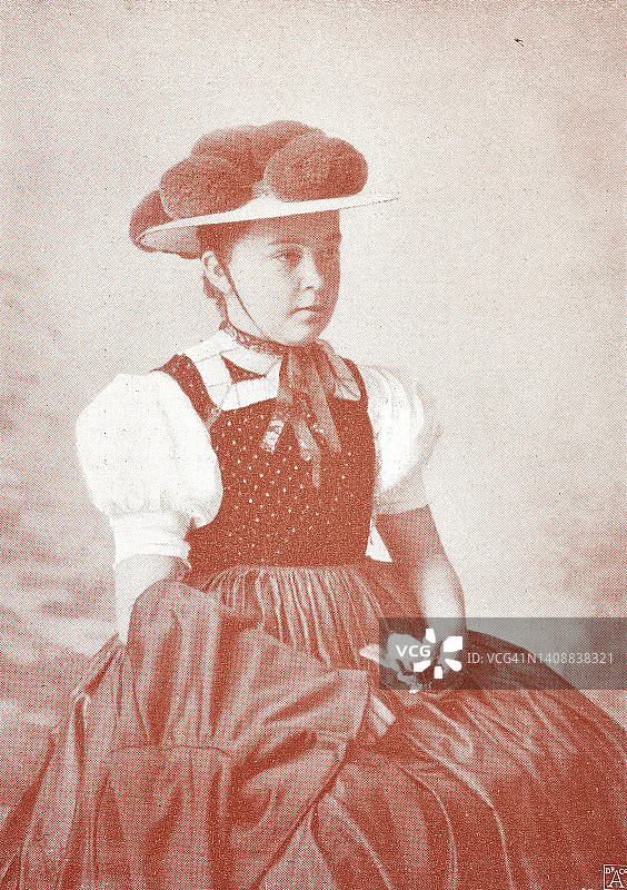 来自黑森林的传统服装的女人，古塔奇，德国图片素材
