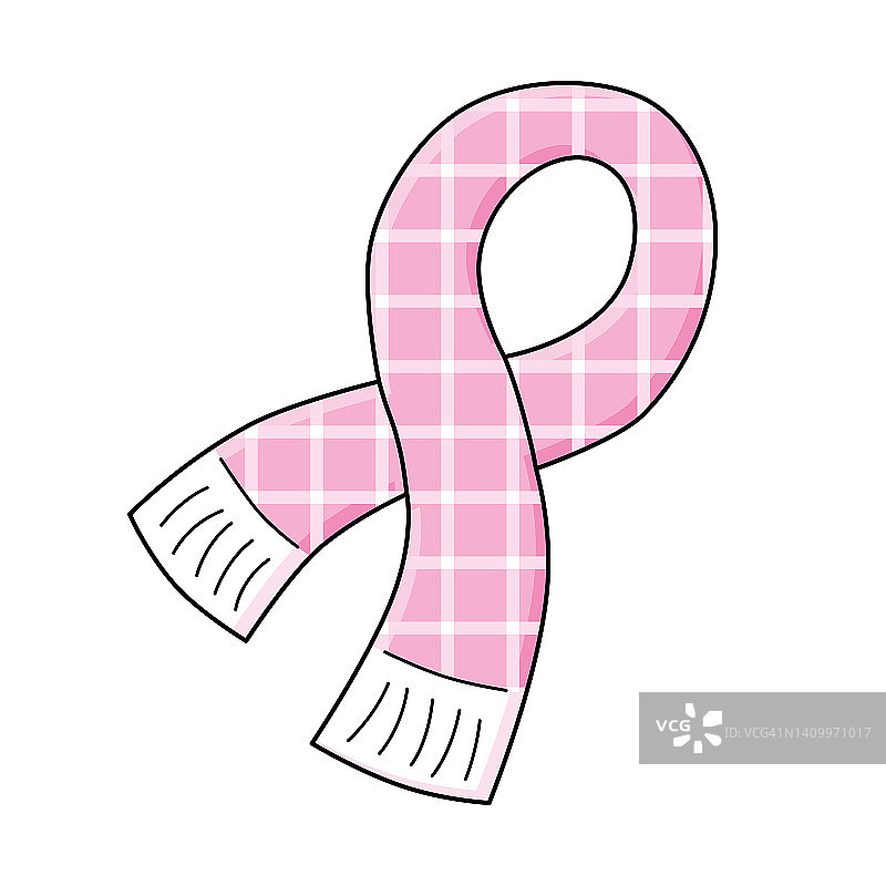粉色格子围巾图片素材