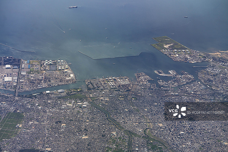 日本三重市的飞机鸟瞰图图片素材