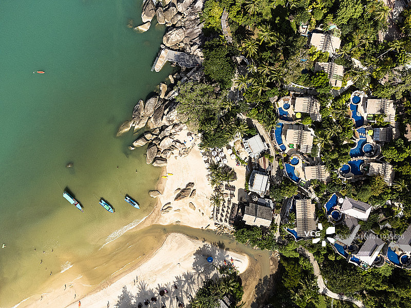 攀甘岛的通泥盘海滩俯视图图片素材
