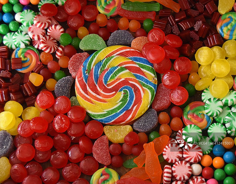 彩色糖果全画幅拍摄图片素材