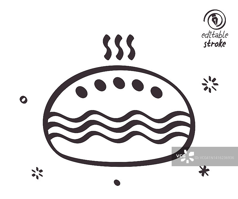有趣的线条插图煎饼食谱图片素材
