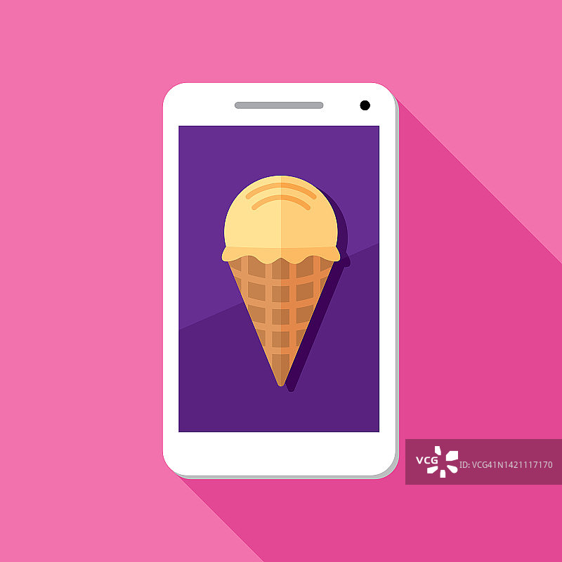 冰淇淋智能手机图标平图片素材