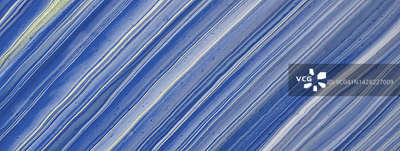 抽象流体艺术背景海军蓝和金色闪闪发光的颜色。液体的大理石。丙烯酸漆与蓝宝石渐变图片素材