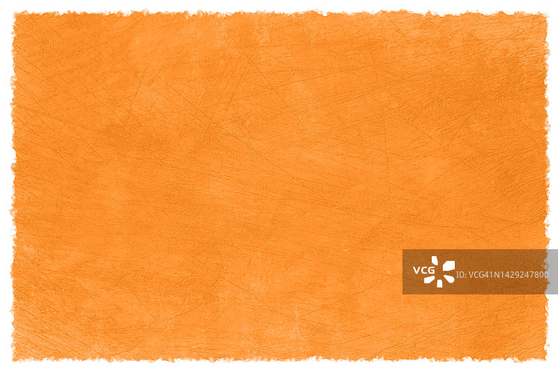 明亮的充满活力的橙色乡村万圣节或秋天的主题框架背景像一个粉刷墙，是空的空白，纹理和凹凸不平的边缘图片素材