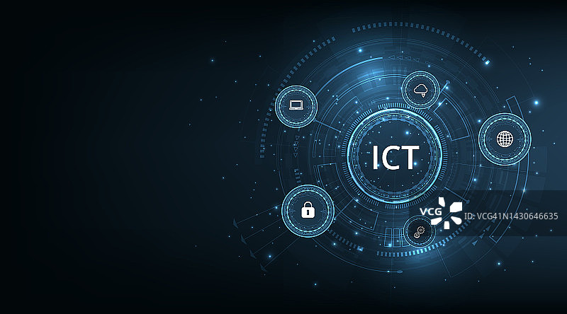 信息与通信技术(ICT)的概念。图片素材